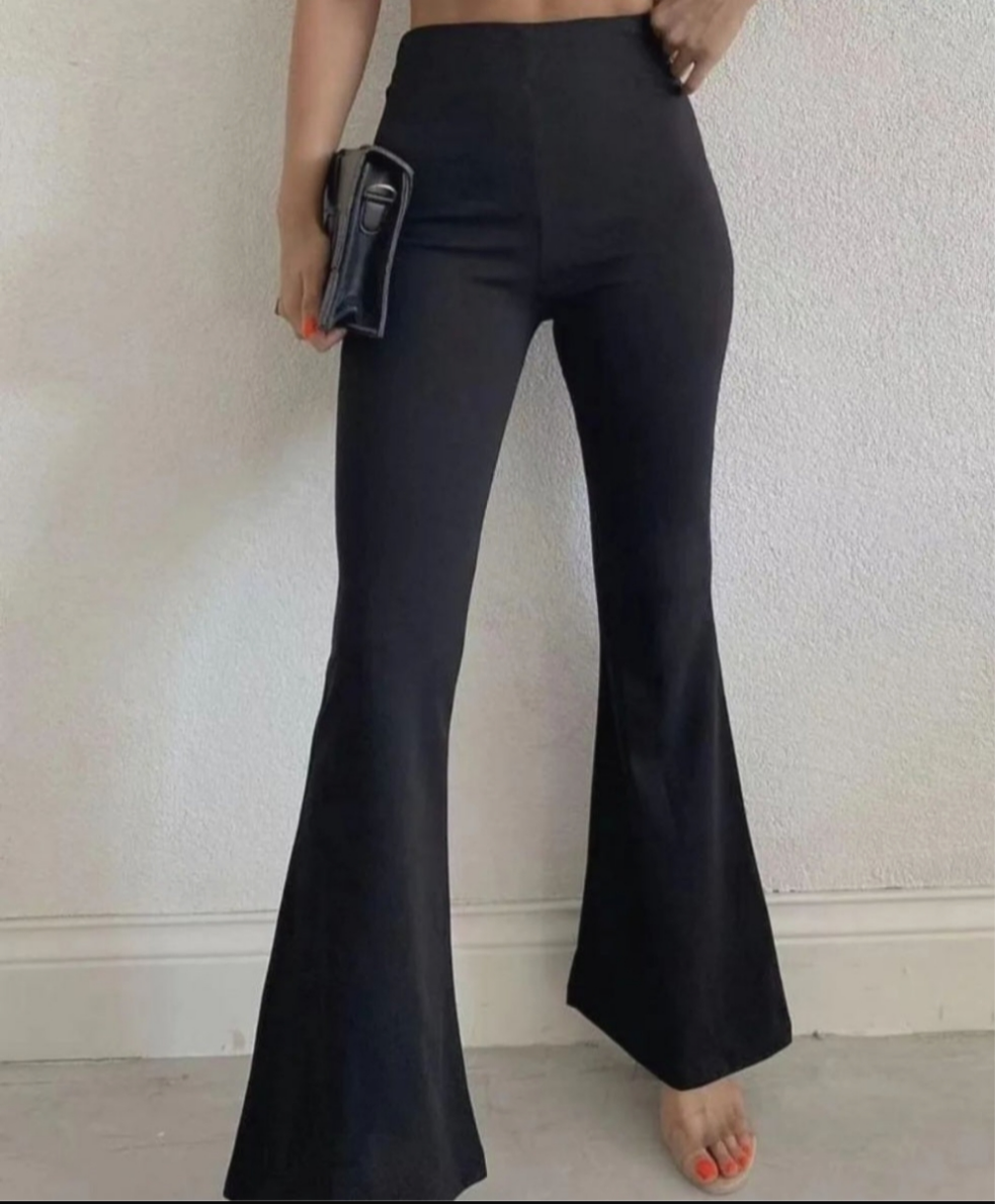 Pantalone a zampa con elastico